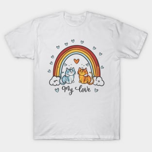 My Rainbow Cat is My Valentine T-Shirt